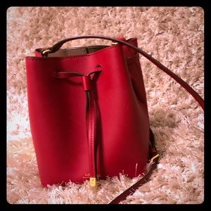 Lauren Ralph Lauren red bucket bag